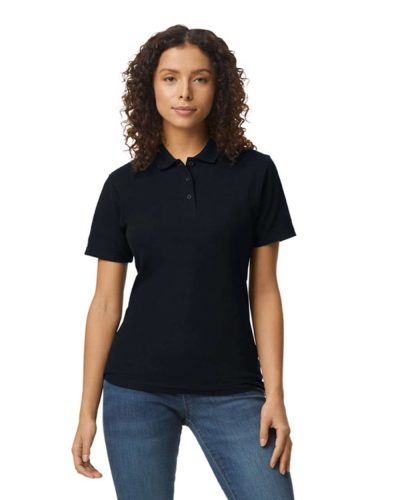 SOFTSTYLE® LADIES' DOUBLE PIQUÉ POLO WITH 3 COLOUR-MATCHED BUTTONS