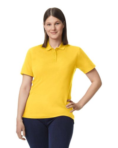 SOFTSTYLE® LADIES' DOUBLE PIQUÉ POLO WITH 3 COLOUR-MATCHED BUTTONS