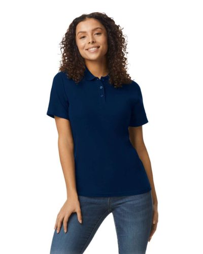 SOFTSTYLE® LADIES' DOUBLE PIQUÉ POLO WITH 3 COLOUR-MATCHED BUTTONS