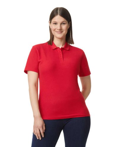 SOFTSTYLE® LADIES' DOUBLE PIQUÉ POLO WITH 3 COLOUR-MATCHED BUTTONS