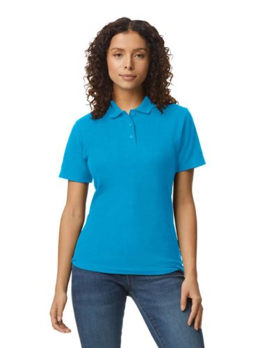 SOFTSTYLE® LADIES' DOUBLE PIQUÉ POLO WITH 3 COLOUR-MATCHED BUTTONS