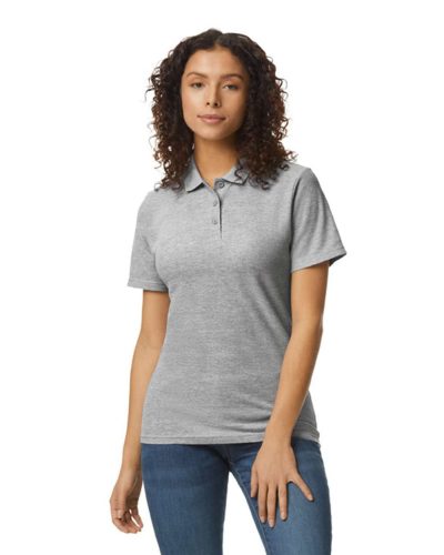 SOFTSTYLE® LADIES' DOUBLE PIQUÉ POLO WITH 3 COLOUR-MATCHED BUTTONS