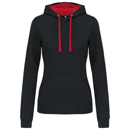 LADIES’ CONTRAST HOODED SWEATSHIRT