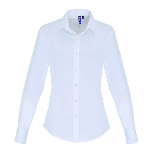 WOMEN'S STRETCH-FIT COTTON POPLIN LONG SLEEVE SHIRT